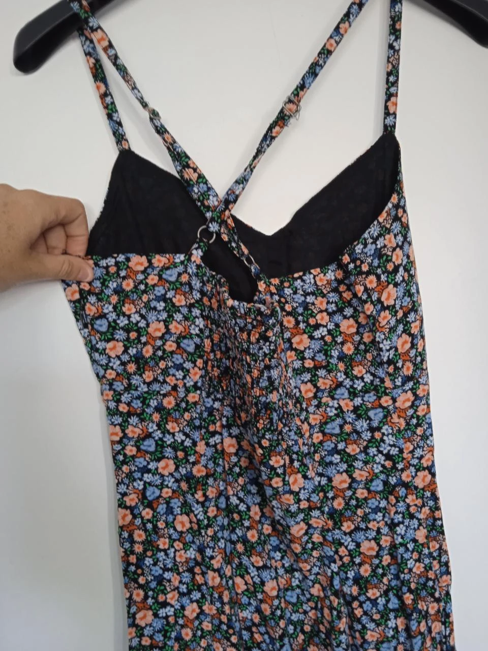 Robe longue d'été, fleurie tons bleus et orangés pimkie taille 36 – photo 3